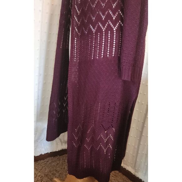 C10 Love Always long burgandy cardigan - Picture 11 of 12